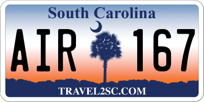 SC license plate AIR167