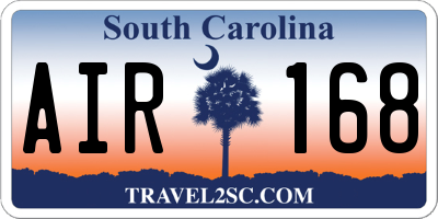 SC license plate AIR168