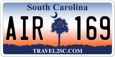 SC license plate AIR169