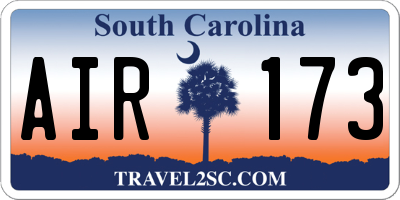 SC license plate AIR173