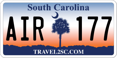 SC license plate AIR177