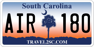 SC license plate AIR180