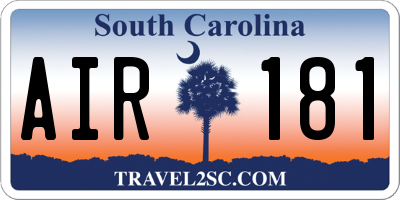 SC license plate AIR181