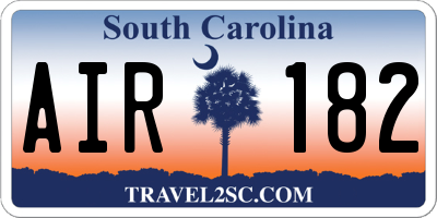 SC license plate AIR182