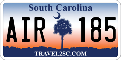 SC license plate AIR185