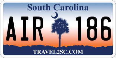 SC license plate AIR186