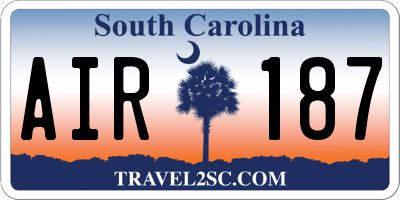 SC license plate AIR187