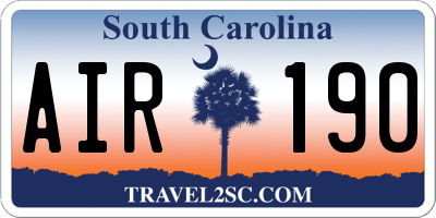 SC license plate AIR190