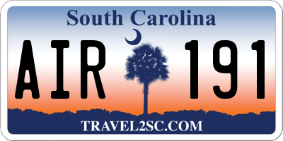 SC license plate AIR191