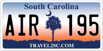 SC license plate AIR195