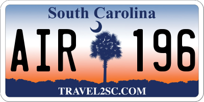 SC license plate AIR196