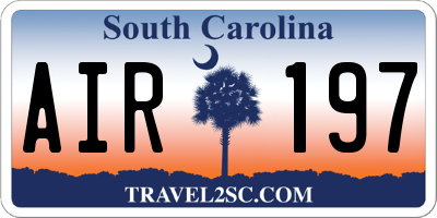 SC license plate AIR197