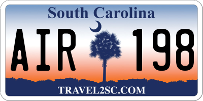 SC license plate AIR198