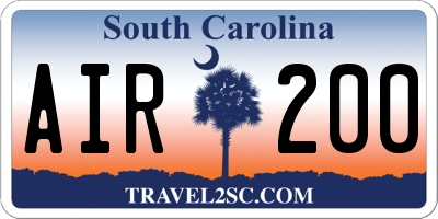 SC license plate AIR200