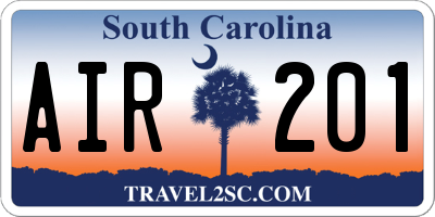 SC license plate AIR201