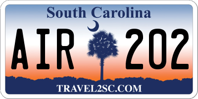 SC license plate AIR202