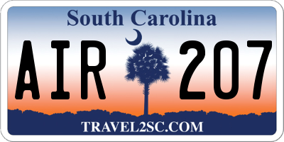SC license plate AIR207