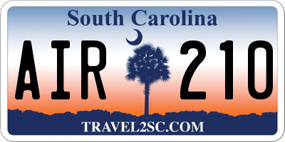 SC license plate AIR210