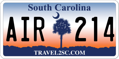 SC license plate AIR214