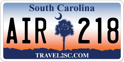 SC license plate AIR218