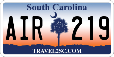 SC license plate AIR219
