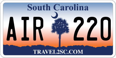 SC license plate AIR220