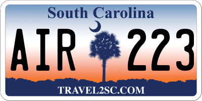 SC license plate AIR223