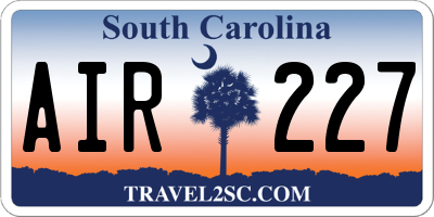 SC license plate AIR227