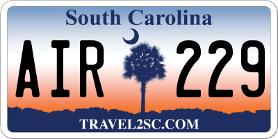 SC license plate AIR229