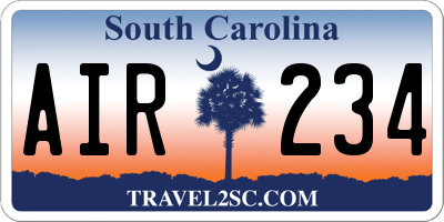 SC license plate AIR234