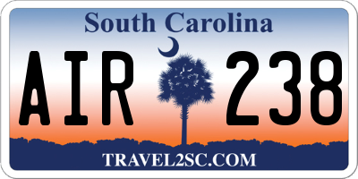 SC license plate AIR238