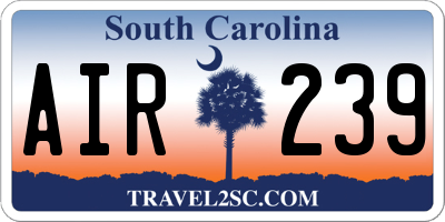 SC license plate AIR239