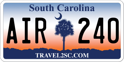 SC license plate AIR240