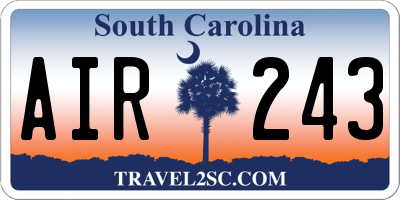 SC license plate AIR243