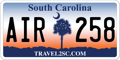 SC license plate AIR258