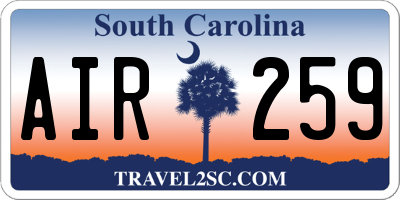 SC license plate AIR259