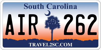 SC license plate AIR262