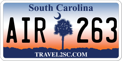 SC license plate AIR263