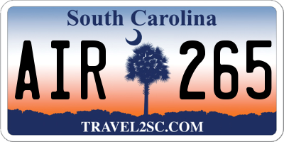 SC license plate AIR265