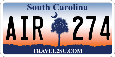 SC license plate AIR274