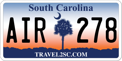 SC license plate AIR278