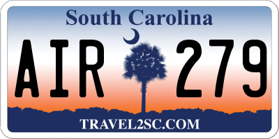 SC license plate AIR279