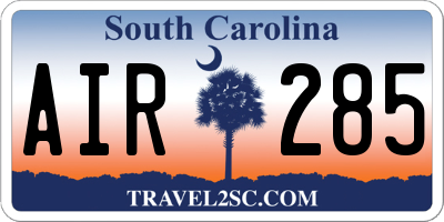 SC license plate AIR285