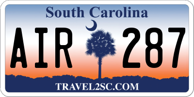 SC license plate AIR287