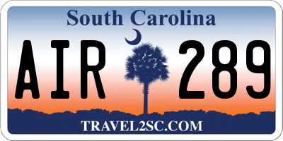 SC license plate AIR289