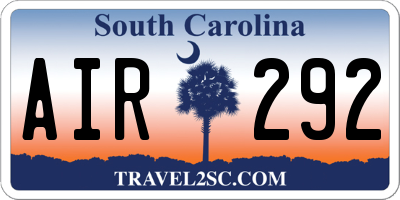 SC license plate AIR292