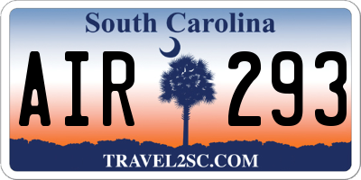 SC license plate AIR293