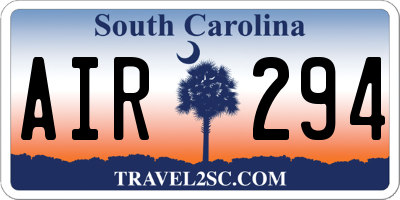 SC license plate AIR294