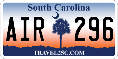 SC license plate AIR296