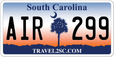 SC license plate AIR299